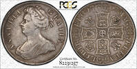 Great Britain / England CROWN 1707 ROSES & PLUMES S-3578 PCGS Graded VF 35 Rare
