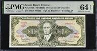 Brazil 1 Centavos on 10 Cruzeiros ND 1967 LOW # 000001 P-183b CH UNC PMG 64 EPQ
