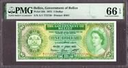 Belize Belize One Dollar 1975 QEII Pick-33b GEM UNC PMG 66 EPQ -