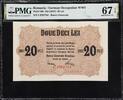 Romania Romania / German Occupation WWII 20 Lei 1917 Pick-M6 SUPERB GEM UNC PMG 67 EPQ -