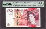 England Great Britain 50 Pounds 2010 (ND 2011) SOLID # 222222 P-393a GEM UNC PMG 66 EPQ -