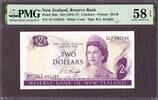 New Zealand New Zealand $2 ND (1975-77) QEII RADAR # 1L7 442244 P-164c About UNC PMG 58 EPQ -