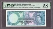 Fiji Fiji 5/- Shillings QEII 1965 Pick-51e AUNC PMG 58 -