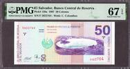 El Salvador El Salvador 50 Colones 1997 Pick-150a SUPERB GEM UNC PMG 67 EPQ -