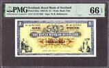 Scotland Royal Bank of Scotland One Pound 1-8-1964 Pick-325a GEM UNC PMG 66 EPQ -