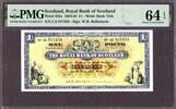 Scotland Royal Bank of Scotland One Pound 1-8-1964 Pick-325a CH UNC PMG 64 EPQ -