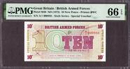Great Britain British Armed Forces 10 New Pence 1972 LOW # A/1 000888 P-M48 GEM UNC PMG 66 EPQ -