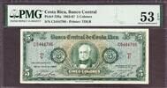 Costa Rica Costa Rica 5 Colones 29.5.1967 Serial # 5444786 Pick-228a About UNC PMG 53 EPQ -