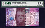 UK (Great Britain) 20 Pounds 2007 Scotland  LOW Serial 000016 Pick-126a GEM UNC PMG 65 EPQ