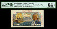 France 5 Francs 1947-49 Martinique  ND Pick-27 Choice UNC PMG 64 EPQ