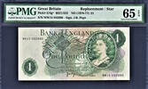 UK (Great Britain) 1 Pound Great Britain  1970-77 STAR / REPLACEMENT MW15 P-374g* GEM UNC PMG 65 EPQ