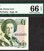 UK (Great Britain) Pound 1993 Jersey One  QEII FANCY Number - SC 500000 Pick-20a GEM UNC PMG 66 EPQ