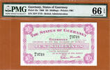 UK (Great Britain) 10 Shillings 1966 Guernsey  Pick-42c GEM UNC PMG 66 EPQ
