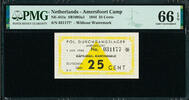 Netherlands 25 Cents Netherlands AMERSFOORT CONCENTRATION CAMP GEM UNC PMG 66 EPQ -