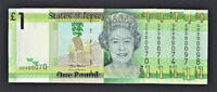 UK (Great Britain) Pound 2010 Jersey 1 X One  Pick-32a LOW Serial 000070, 71, 74, 97, 98 UNC