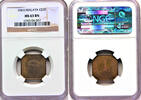 Cent Malaya - British 1941 - I KGVI One  NGC MS 63 BN