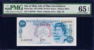 UK (Great Britain) 50 NEW Pence 1979 Isle of Man QEII  ND Pick-33a GEM UNC PMG 65 EPQ