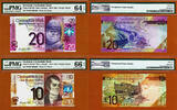 Scotland 10 & 20 Pounds 2013 Matching LOW Serial 000100 GEM UNC PMG 64 - 66 EPQ
