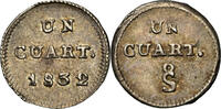    CHILE Santiago ¼ Real, 1832/1 SO (Colección Val y Mexía Label) KM-89 NGC AU 53 