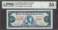 Costa Rica 10 Colones Costa Rica Pick-229 About UNC PMG 55 EPQ -