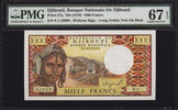 1000 Francs Djibouti ND Pick-37a W/o Sign SUPERB GEM UNC PMG 67 EPQ -
