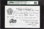 UK (Great Britain) 5 Pounds 1947 Great Britain ( England )  LONDON Pick-343 GEM UNC PMG 66 EPQ