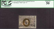 USA 50 Cents Fractional Currency 2nd Issue  FR# 1317 W/Surcharge 18-63-A AUNC PCGS 50
