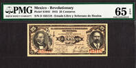 Mexico Mexico - Revolutionary Currency 25 Centavos 1915 Pick-S1041 GEM UNC PMG 65 EPQ -