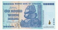 Zimbabwe 2008 Highest denomination of hyperinflation, UNC 250,00 EUR  Excl. 10,00 EUR Verzending
