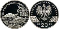 POLAND / POLEN 20 zlotych 2002 Zolw blotny, Emys orbicularis PP 290,00 EUR  Excl. 10,00 EUR Verzending