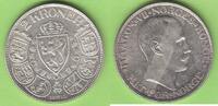 Norwegen 2 Kroner Haakon VII. 1905-1957, sehr hübsch -