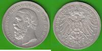 Baden 5 Mark Friedrich I. 1856-1907, A in BADEN ohne Querstrich, selten -