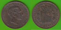 Spanien 5 Centimos Alfonso XII. 1874-1885, überdurchschnittlich -