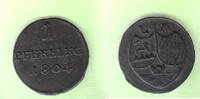Löwenstein-Wertheim 1 Pfenning 1804 Inschrift LM statt LW, sehr selten s... 58,00 EUR47,90 EUR  Excl. 6,50 EUR Verzending