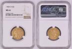 USA 5 Dollars HALF EAGLE GOLD, NGC, New Orleans, sehr selten -