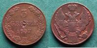 Polen 3 Grosze Nikolaus I. 1825-1855, für Polen, selten -