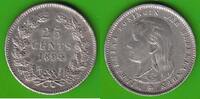 Niederlande 25 Cents Wilhelmina 1890-1948, sehr hübsch -