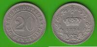 Italien 20 Centesimi Umberto I. 1878-1900, Berlin, hübsch -