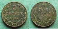 Polen 3 Grosze Nikolaus I. 1825-1855 -
