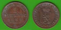 Reuss jüngerer Linie 1 Pfennig Heinrich XIV. 1867-1913, hübsch -