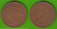 Straits Settlements 1 Cent Victoria 1837-1901, selten -