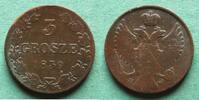 Polen unter Russland 3 Grosze Nikolaus I. 1825-1855 -
