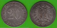 Kaiserreich 20 Pfennig sehr hübsch -