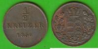 Württemberg 1/2 Kreuzer Wilhelm I. 1816-1864 -