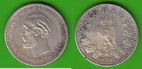 Norwegen 50 Öre Oscar II. 1872-1905, Prachtstück -