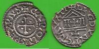 Karolinger Denier au temple Charles le Chauve 840-877, Laon, äußerst selten -