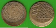 Weimarer Republik 5 Rentenpfennig Fehlprägung, ca. 20 % dezentriert -