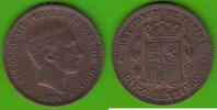 Spanien 10 Centimos Alfonso XII. 1874-1885, hübsch, selten in guter Qualität -