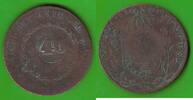 Brasilien 80 Reis (40 Reis) Pedro I. 1823-1831, mit Gegenstempel 40 Reis -