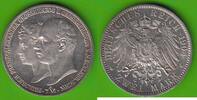 Mecklenburg-Schwerin 2 Mark Friedrich Franz IV. 1897-1918, Hochzeit, hübsch -